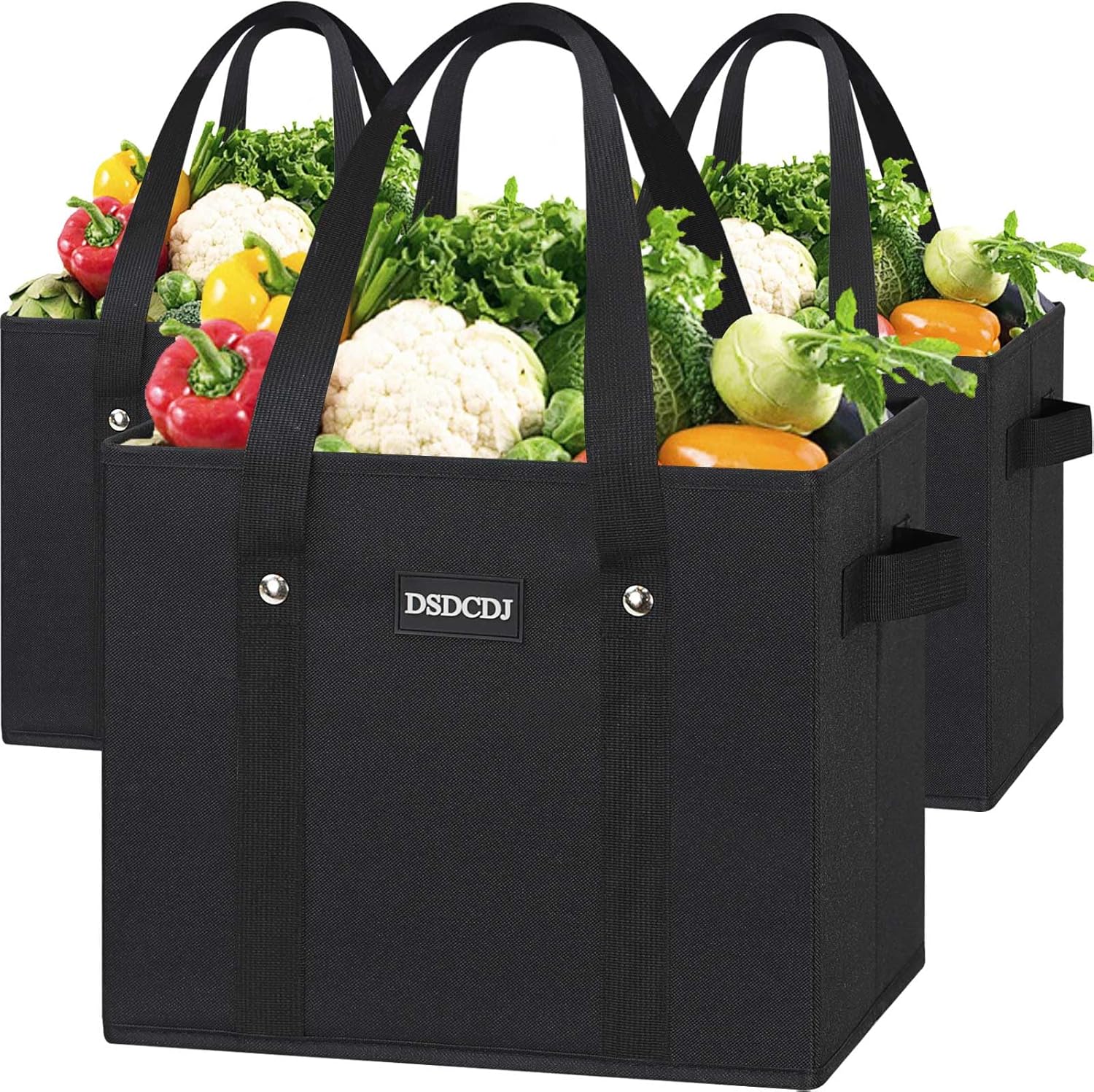 Wheels Foldable - Folding Utility Heavy Duty Wagons Carts for Grocery Sports Garden Shopping Camping Wheelbarrows (Black, 120L)